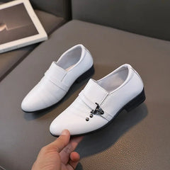 Children's Leather Shoes for Boys Toddler Kids Party Wedding Formal Performance Shoes School All-match Black White Loafers Shoes SHOWLU FASHION STORE