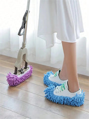 2Pcs Mop Slippers, Soft, Washable and Reusable Microfiber Foot Socks, Dust Slippers for Cleaning Bathrooms, Kitchen and Bedrooms