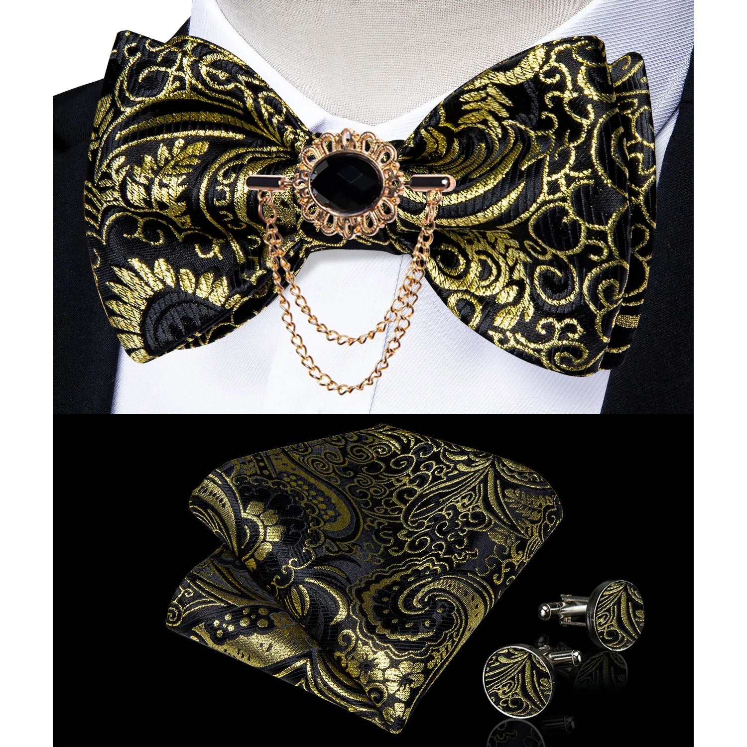 Pink Plaid Solid Men's Self Tie Bow Tie Silk Jacquard Woven Wedding Party Bowtie Hanky Brooch Set Men Butterfly Necktie DiBanGu SHOWLU FASHION STORE