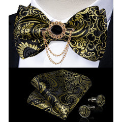 Pink Plaid Solid Men's Self Tie Bow Tie Silk Jacquard Woven Wedding Party Bowtie Hanky Brooch Set Men Butterfly Necktie DiBanGu SHOWLU FASHION STORE