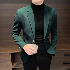 Plaid Men's Suit Jackets Coat Single Breasted Male Blazer Party Classic Original Fashion 2024 Simple Fashionable New in Casual