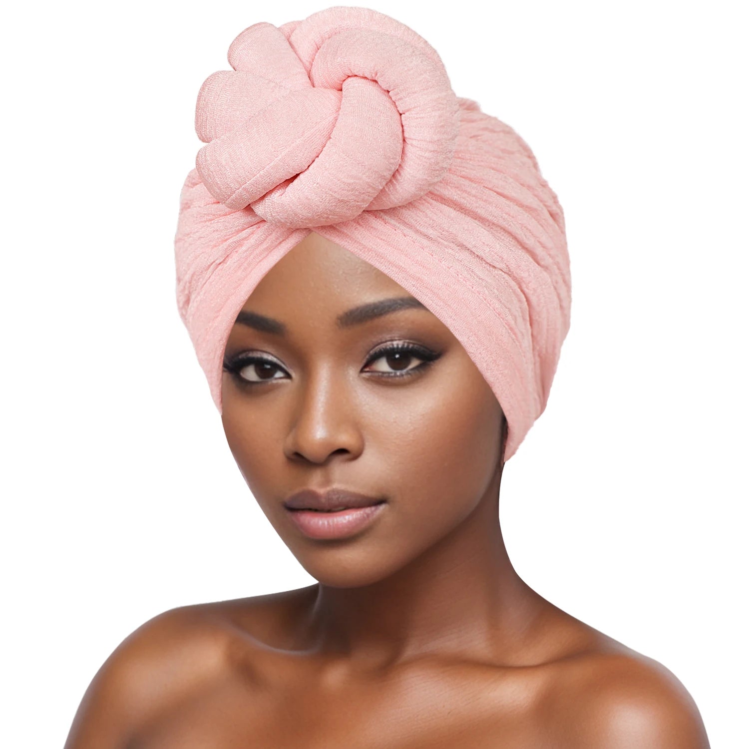 Women's Fashion Turbans New Bubble Cloth Large Plate Flower Elastic Leisure Comfortable and Breathable Daily Hat Headband Hat SHOWLU FASHION STORE