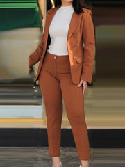 Women Two Pieces Pant Suits, Spring Autumn Loungewear Solid Fashion Matching Sets, 2023 Cardigan Top Pencil Pants Ladies Outfit SHOWLU FASHION STORE
