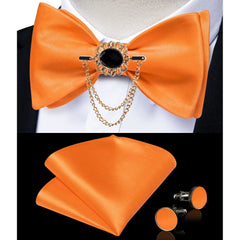 Pink Plaid Solid Men's Self Tie Bow Tie Silk Jacquard Woven Wedding Party Bowtie Hanky Brooch Set Men Butterfly Necktie DiBanGu SHOWLU FASHION STORE