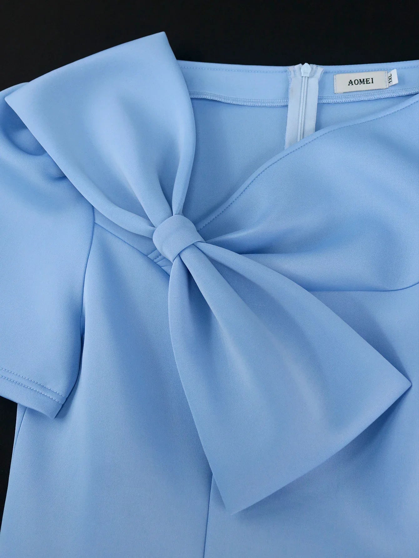 Bow Dress Women Elegant Skater Puffy Birthday Party Bow Ball Gowns Elegant A Line Short Scuba Dress Homecoming Special Occasions SHOWLU FASHION STORE