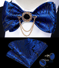 Pink Plaid Solid Men's Self Tie Bow Tie Silk Jacquard Woven Wedding Party Bowtie Hanky Brooch Set Men Butterfly Necktie DiBanGu SHOWLU FASHION STORE