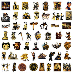 50Pcs Game Bendy and The Dark Revival Horror Games Stickers Graffiti DIY Laptop Skateboard Phone Waterproof Sticker Gifts