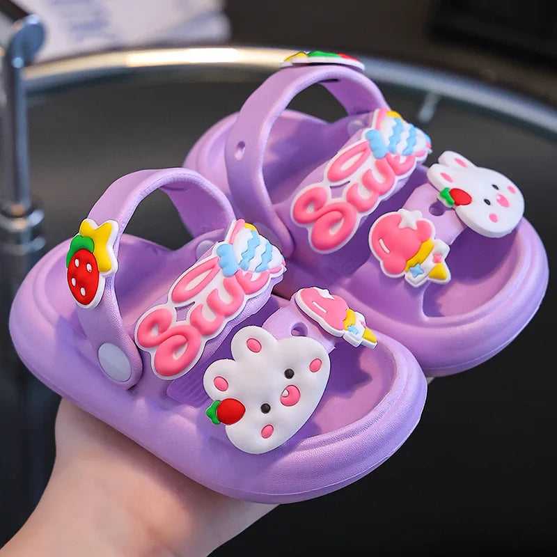 Children Summer Cartoon Sandals Kids Non-slip Baby Girls Cartoon Cute Rabbit Sandals Infantil Boys Soft Sole Garden Beach Shoes SHOWLU FASHION STORE