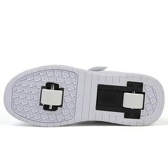Fashion Girls Boys Roller Skates Children Sneakers With Two Wheels Thick-soled Skateboard Shoes Kids Non-slip Chunky Shoes White SHOWLU FASHION STORE