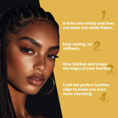 Edge Control Strong Hold Hair Gel Thick Edges Styling Gel Non-Greasy Non-Flaking No White Cast Long Lasting Supports All Hair Ty SHOWLU FASHION STORE
