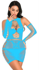 Fat Plus Size Dress Lady Lingerie Erotic Open Cup Crotchless Halter Costumes Sleeve Fishnet Backless Buttock Sexy Women Games SHOWLU FASHION STORE