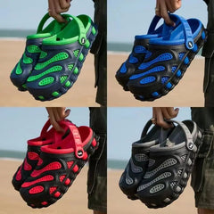 2023 New Summer men croc slippers Aqua Breathable Water Beach Shoes For Men Jelly Slides Men Clogs Flat Shoes Plus Size 40-46 SHOWLU FASHION STORE