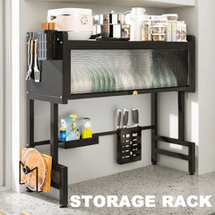 Multi Organizer Cabinet 3-Tier Kitchen Drain Shelf Steel Over The Sink Dish Drying Rack Large Over The Sink Dish Rack with Cover