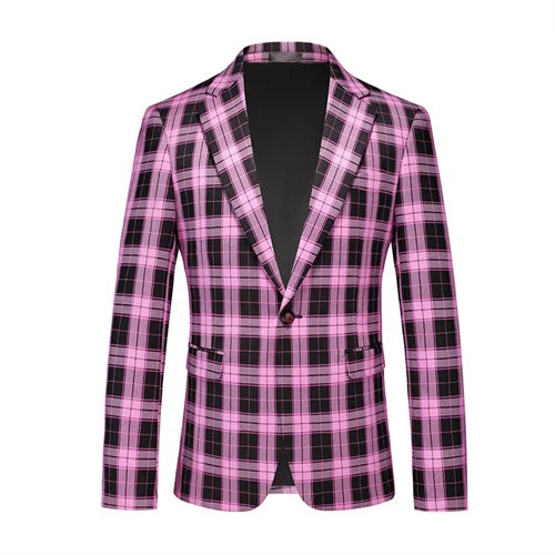 Single Breasted Plaid Suit Men's Clothing Fashion Simple Men Business Social Wedding Party Tuxedo Dress Blazers Jacket SHOWLU FASHION STORE