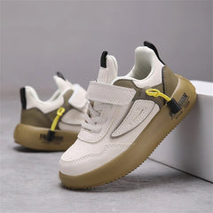 Tenis Sneakers Kids Spring/Autumn New Boys Girls Sports Shoes Casual Board Shoes Leather Soft Soled Children Small White Shoes SHOWLU FASHION STORE
