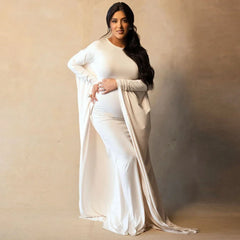 Elastic Maternity Photography Props Dress Bat Shirt Suitable For Taking Photos Pregnant Women Family Party Goddess Dress