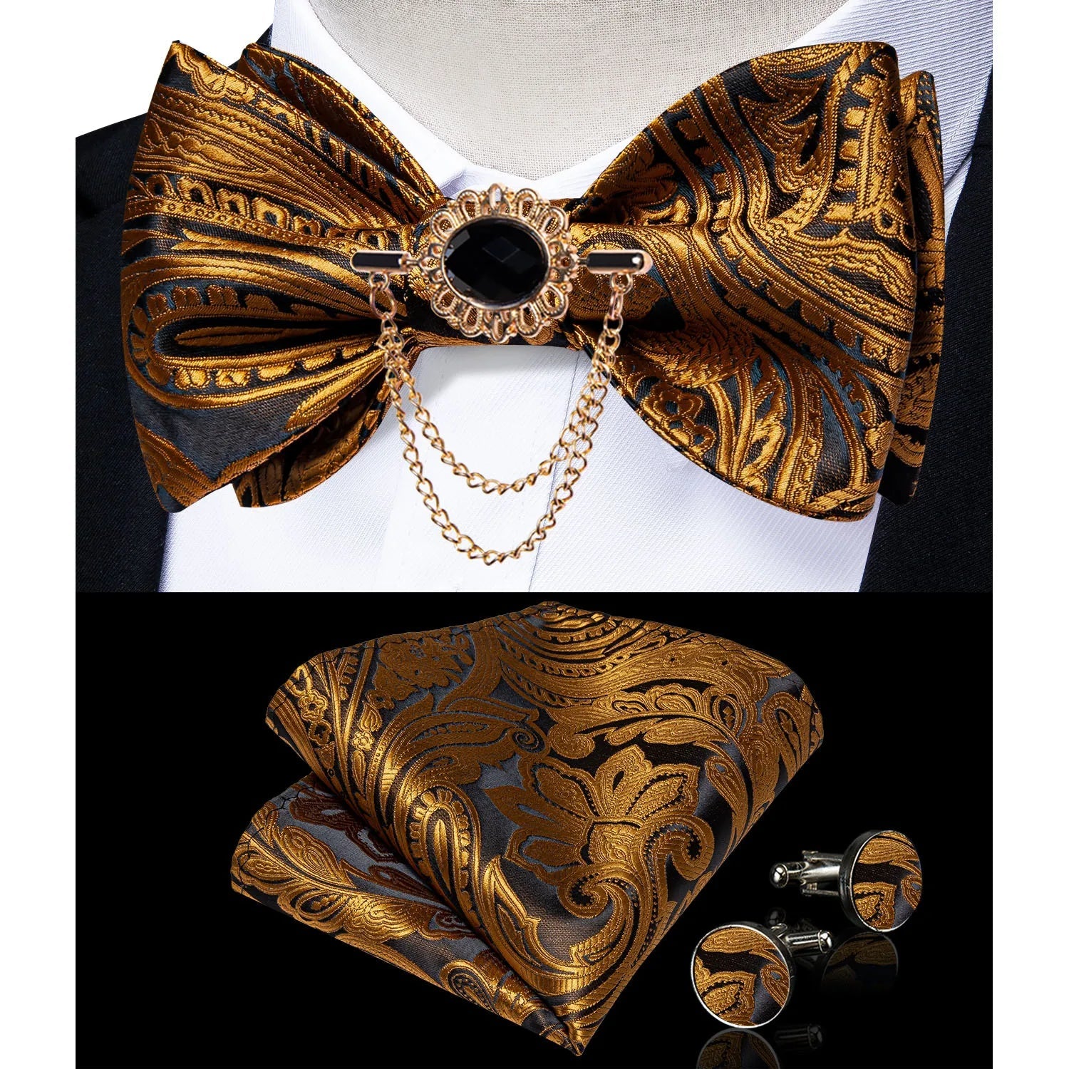 Pink Plaid Solid Men's Self Tie Bow Tie Silk Jacquard Woven Wedding Party Bowtie Hanky Brooch Set Men Butterfly Necktie DiBanGu SHOWLU FASHION STORE
