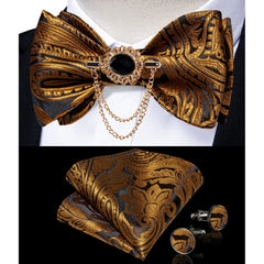 Pink Plaid Solid Men's Self Tie Bow Tie Silk Jacquard Woven Wedding Party Bowtie Hanky Brooch Set Men Butterfly Necktie DiBanGu SHOWLU FASHION STORE