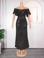 Luxury Sequin Mermaid Dresses For Women Wedding Party Sexy Robe African Turkey Evening Gown Birthday Prom Long Dress Clothing