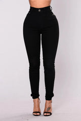 Women's Pants Denim Trousers Spring 2025 Fashion Street Office Commuter Pocket Design High Waist Jeans Skinny Pencil Trousers SHOWLU FASHION STORE