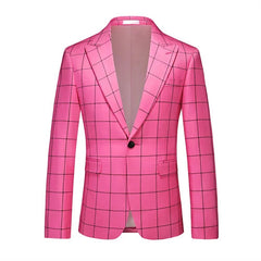 Single Breasted Plaid Suit Men's Clothing Fashion Simple Men Business Social Wedding Party Tuxedo Dress Blazers Jacket SHOWLU FASHION STORE