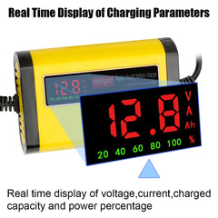 Full Automatic Car Battery Charger Digital LCD Display 2A Fast Charging 3 Stages Lead Acid AGM GEL Battery-chargers