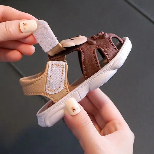 Summer Baby Sandals Style Open-Toe Clogs Breathable Sandals for Infants 0-1-2-3 Years Old Anti-Slip Soft-Soled Walking Shoes