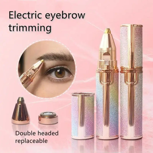 New 2 IN 1 Electric Epilator Eyebrow Trimmer Women's Body Facial Lip Epilator Rechargeable Mini Painless Razor Shave Shaver