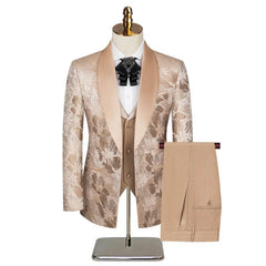 Elegant Wedding 3 Piece Jacket Pants Vest Full Set Luxury Single Breasted Peak Lapel Purple Male Clothing Men's Suits Blazer SHOWLU FASHION STORE