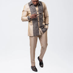 2025 New men's suit, white pocket, 2-piece set, luxury wedding casual suit, traditional African style of ethnic minorities