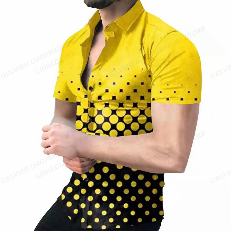 Geometric 3d Print Beach Shirts Short Sleeve Hawaiian Shirts Men's Blouses Graphic Shirt Cuba Camisa Men's Clothing SHOWLU FASHION STORE