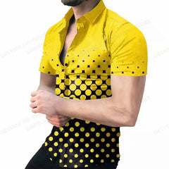 Geometric 3d Print Beach Shirts Short Sleeve Hawaiian Shirts Men's Blouses Graphic Shirt Cuba Camisa Men's Clothing SHOWLU FASHION STORE