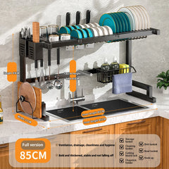 Thickened Multifunctional Dish Drain Rack Simple Kitchen Accessories Stainless Steel Kitchen Sink Storage Rack Utensil Holder