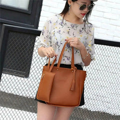 4Pcs/set Leather Crossbody Bags Women Bag Set Pattern Portable Fashion Shoulder Bags Purse Ladies PU Crossbody Bag SHOWLU FASHION STORE
