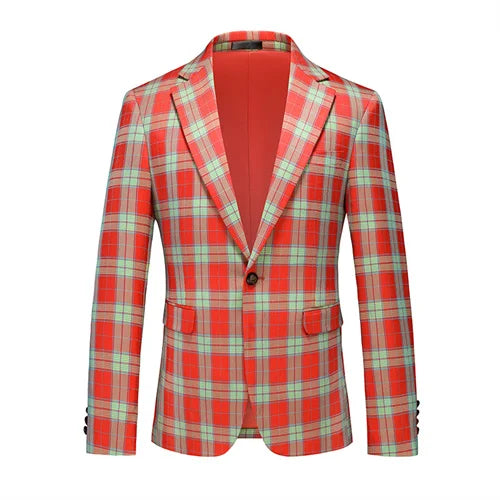 Single Breasted Plaid Suit Men's Clothing Fashion Simple Men Business Social Wedding Party Tuxedo Dress Blazers Jacket SHOWLU FASHION STORE