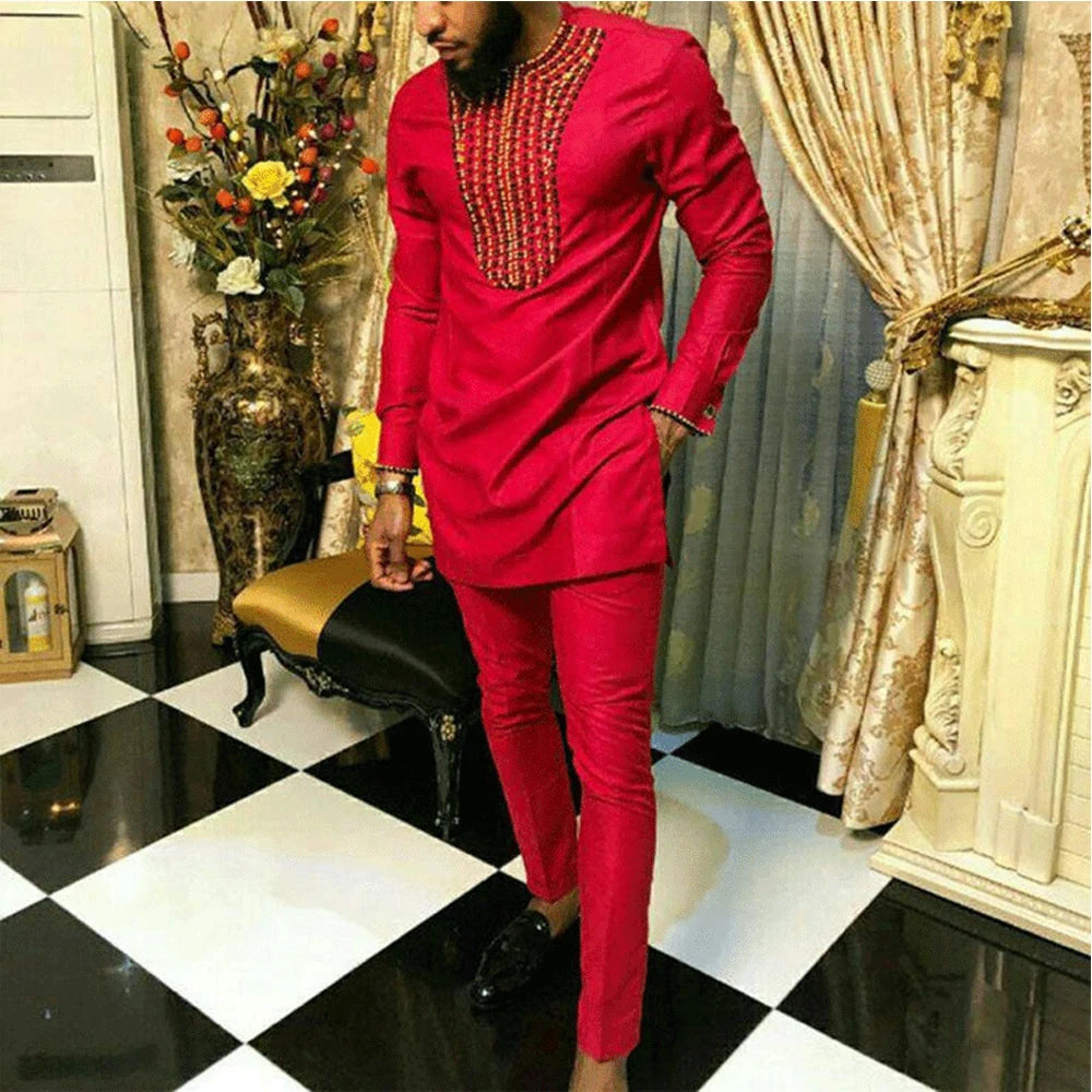2025 new traditional men's suit luxury gentleman's shirt suit casual travel banquet men's two-piece set fashionable men's suit SHOWLU FASHION STORE