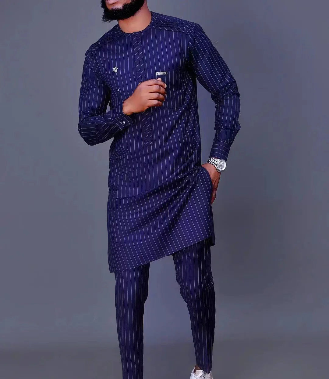 2025 new traditional men's suit luxury gentleman's shirt suit casual travel banquet men's two-piece set fashionable men's suit SHOWLU FASHION STORE