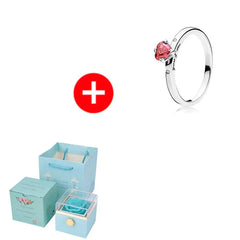 2024 New Valentine Eternal Rose Jewelry Ring Box Rotate Wedding Pendant Necklace Storage Case for Women Girlfriend SHOWLU FASHION STORE