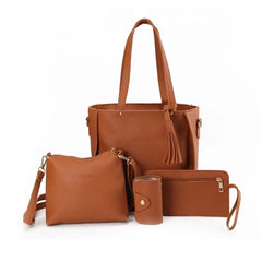 4Pcs/set Leather Crossbody Bags Women Bag Set Pattern Portable Fashion Shoulder Bags Purse Ladies PU Crossbody Bag SHOWLU FASHION STORE
