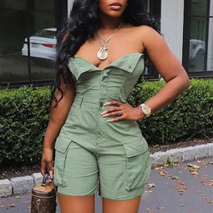 Denim Jumpsuits Women One Piece Strapless Sleeveless Mom Jeans Overalls Pants Playsuits Rompers Y2k Streetwear Jumpsuit 2025