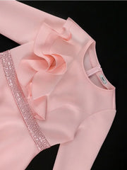 Church Dresses for Women Elegant Ruffles Long Flare Sleeves Sequined Party Bodycon Peplum Classy Occasion African Wedding Guest SHOWLU FASHION STORE