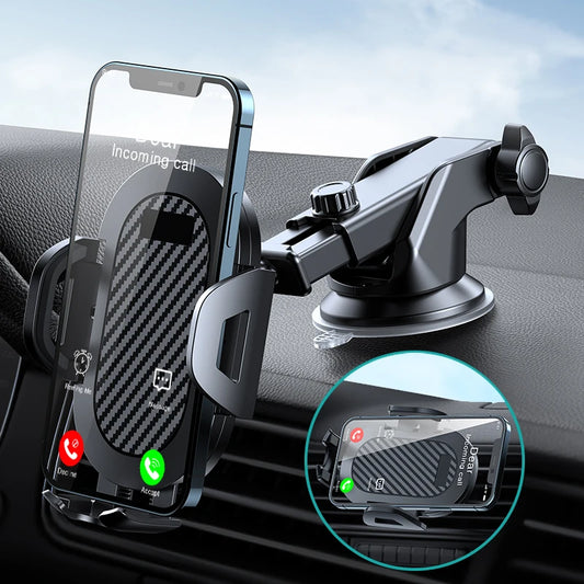 AUFU Sucker Car Phone Holder Smartphone Mount Stand GPS Telefon Mobile Cell Support For iPhone 15 14 13 Pro Max Xiaomi Samsung