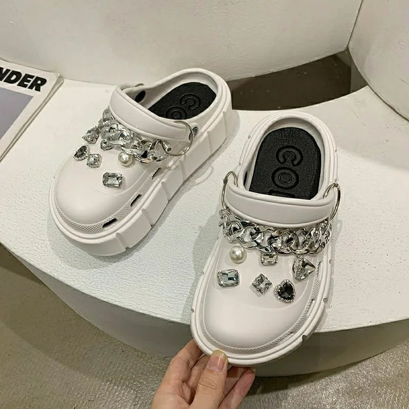 Summer Women Slippers Platform Clogs Outdoor Garden Shoes Female Pool Sandals Bathroom Flip Flops Mules Ladies Beach Slides SHOWLU FASHION STORE