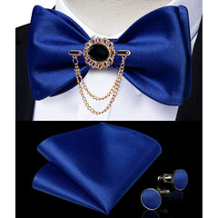 Pink Plaid Solid Men's Self Tie Bow Tie Silk Jacquard Woven Wedding Party Bowtie Hanky Brooch Set Men Butterfly Necktie DiBanGu SHOWLU FASHION STORE
