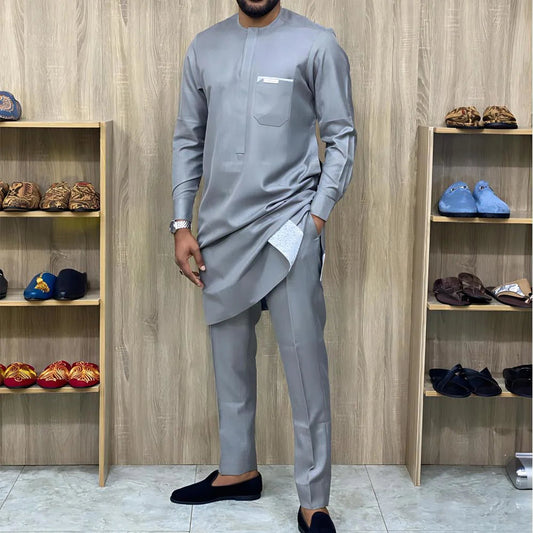 2025 new traditional men's suit luxury gentleman's shirt suit casual travel banquet men's two-piece set fashionable men's suit SHOWLU FASHION STORE