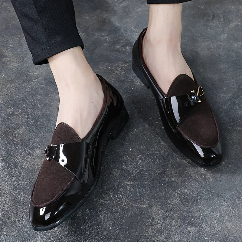 Men's Casual Leather Shoes Buckle Trendy Party Wedding Shoe Mens Comfortable Driving Flats Men Moccasins Loafers EUR Sizes 38-48 SHOWLU FASHION STORE