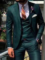Dark Blue 3 Piece Slim Men Fashion Suit Cutsom Groom Wedding Tuxedo Prom Wedding Tailor Made Men Suit Costume Homme Mariage SHOWLU FASHION STORE