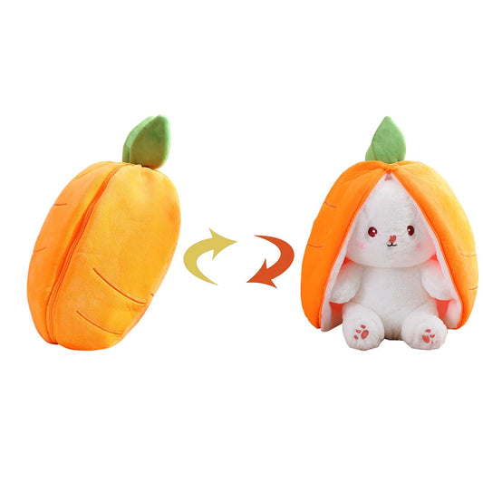 Random 1 Pcs 18cm Cute Stuffed Toys Strawberry Rabbit Radish Rabbit Plush Toys Zipper Doll SHOWLU FASHION STORE