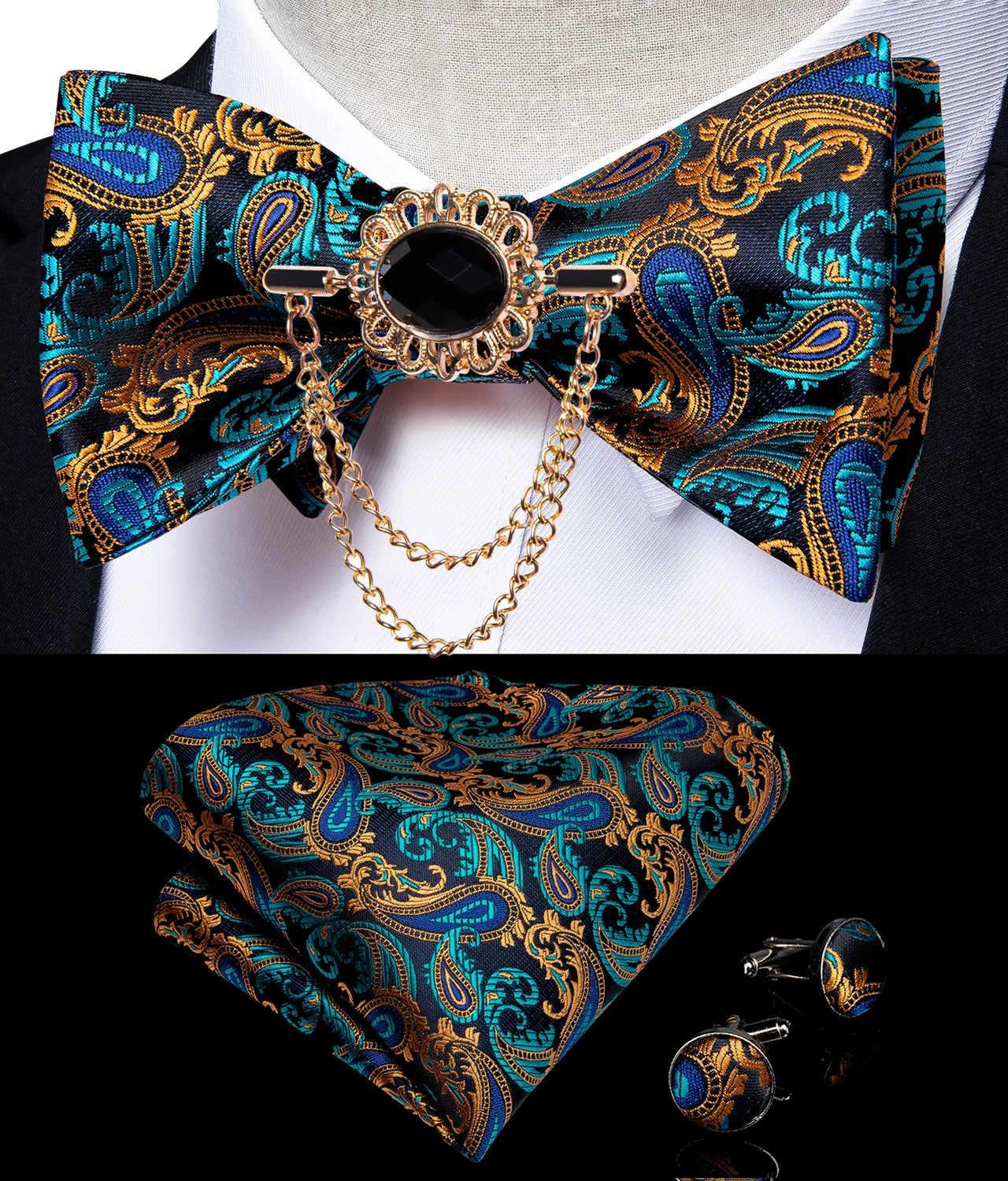 Pink Plaid Solid Men's Self Tie Bow Tie Silk Jacquard Woven Wedding Party Bowtie Hanky Brooch Set Men Butterfly Necktie DiBanGu SHOWLU FASHION STORE