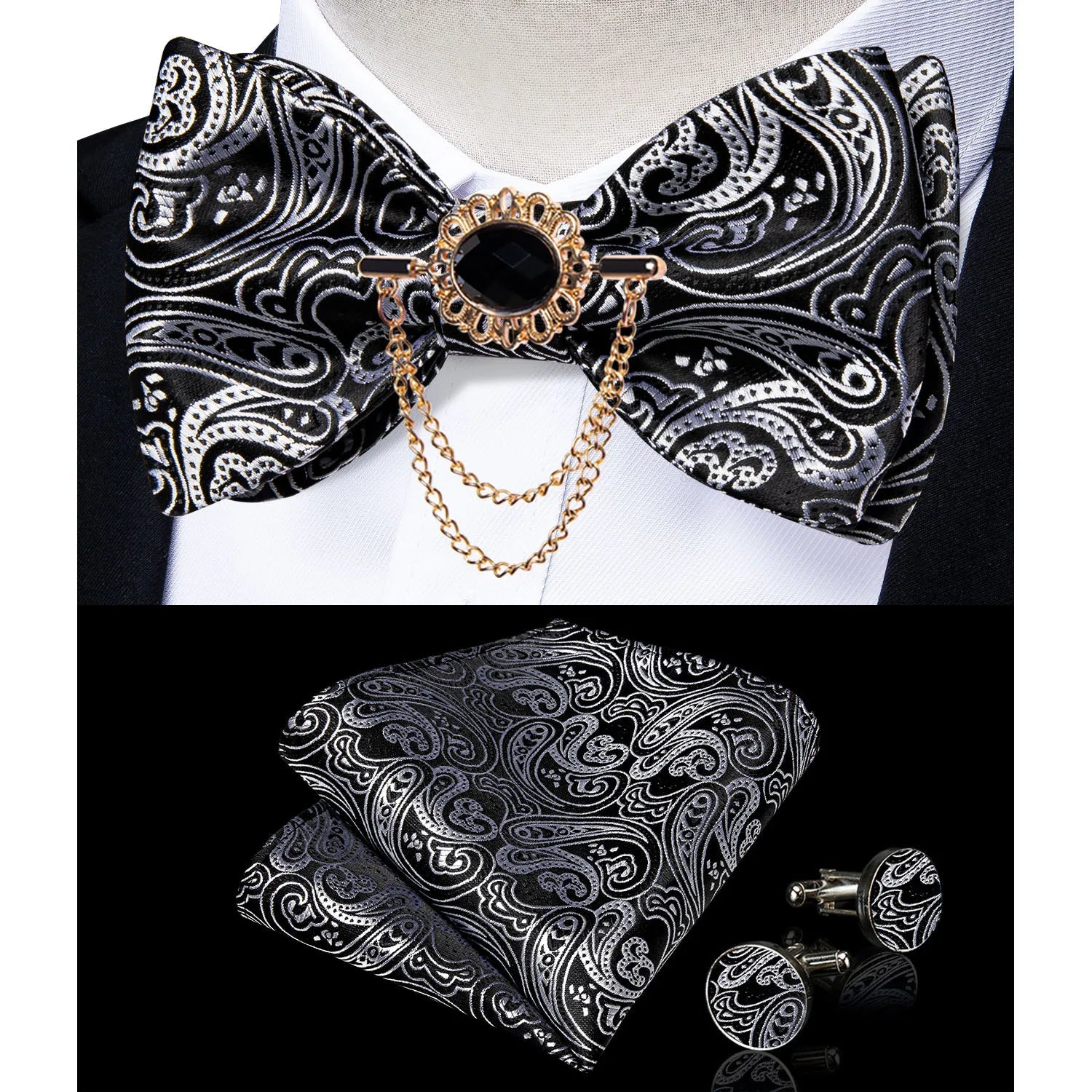 Pink Plaid Solid Men's Self Tie Bow Tie Silk Jacquard Woven Wedding Party Bowtie Hanky Brooch Set Men Butterfly Necktie DiBanGu SHOWLU FASHION STORE